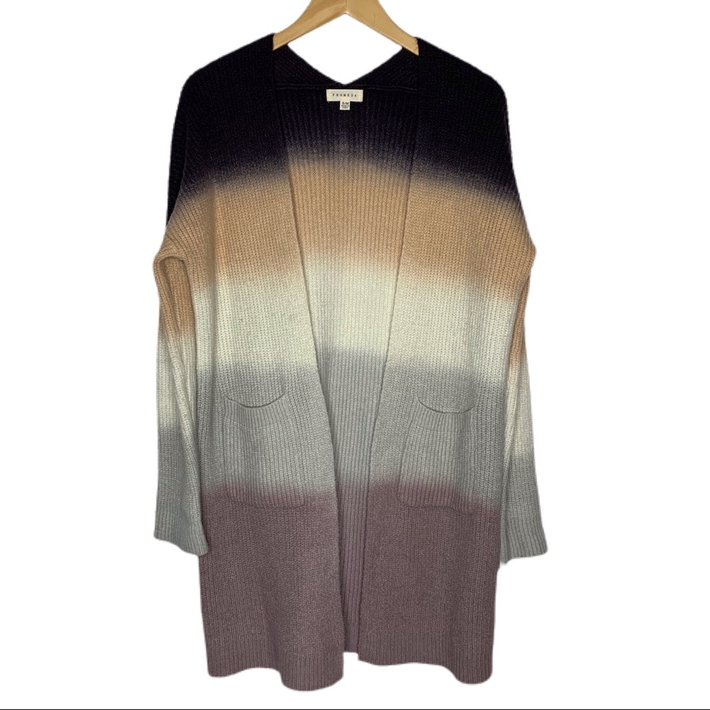 Promesa Open Long Cardigan wool blend Size Small/Medium